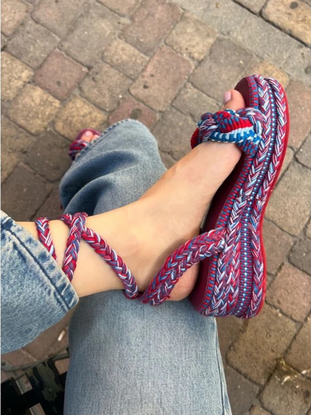 Amambaih Manuela Wedge Sandals Pomegranate NWOT Anthropologie Luxury EU 40